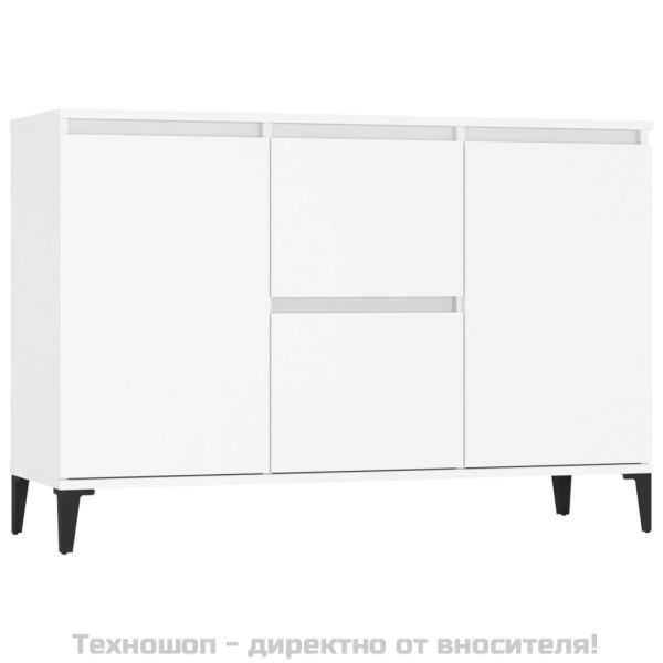 Сайдборд, бял, 102x35x70 см, инженерно дърво