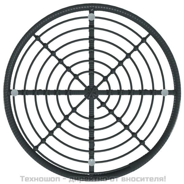 Градински трапезен комплект, 5 части, черен, полиратан