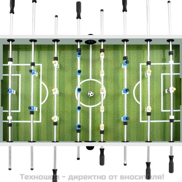 Футболна маса джаги, стомана, 60 кг, 140x74,5x87,5 см, бяла