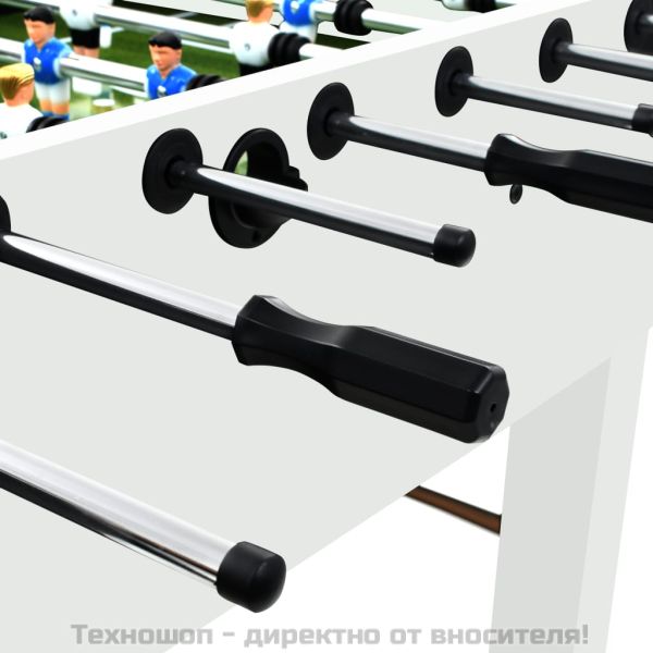 Футболна маса джаги, стомана, 60 кг, 140x74,5x87,5 см, бяла