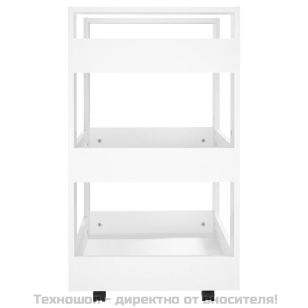 Кухненска количка, бяла, 60x45x80 см, инженерно дърво