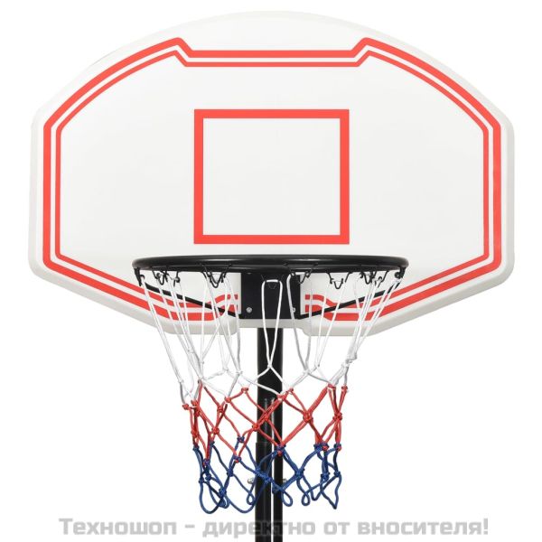 Баскетболна стойка, бяла, 237-307 см, полиетилен