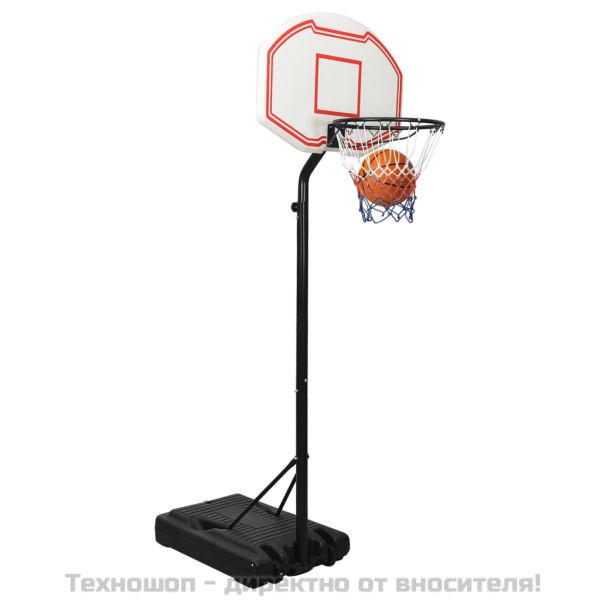 Баскетболна стойка, бяла, 237-307 см, полиетилен