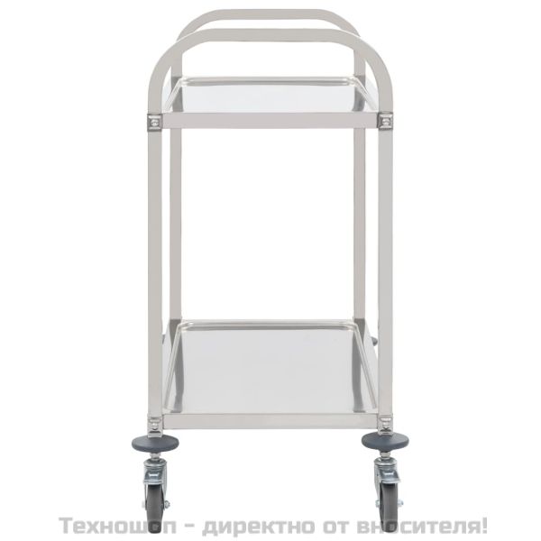 Кухненска количка с 2 рафта, 96,5x55x90 см, неръждаема стомана
