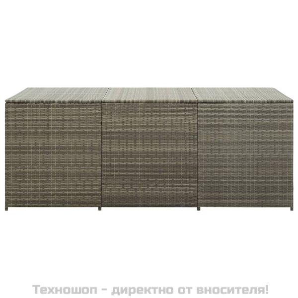 Градински сандък за съхранение, полиратан, 180x90x70 см, сива