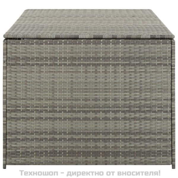 Градински сандък за съхранение, полиратан, 180x90x70 см, сива