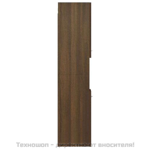 Шкаф за баня, кафяв дъб, 30x30x130 см, инженерно дърво