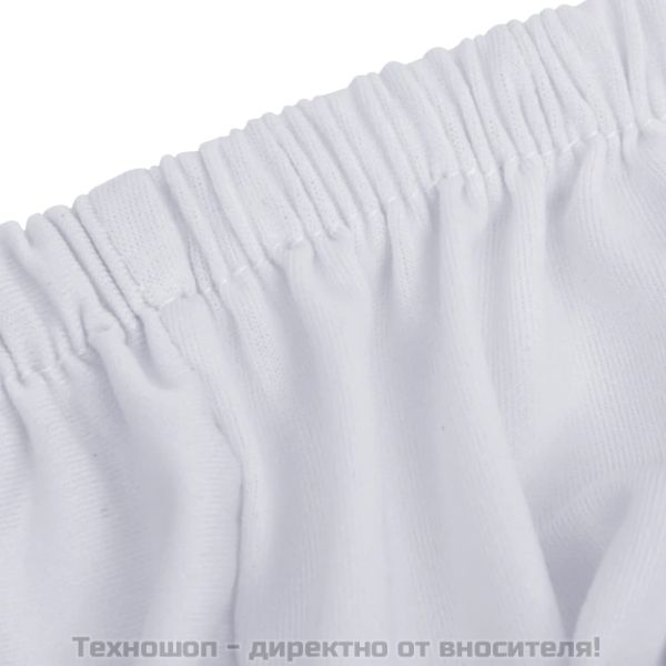 Разтеглив калъф за 4-местен диван, бял, полиестерно жарсе