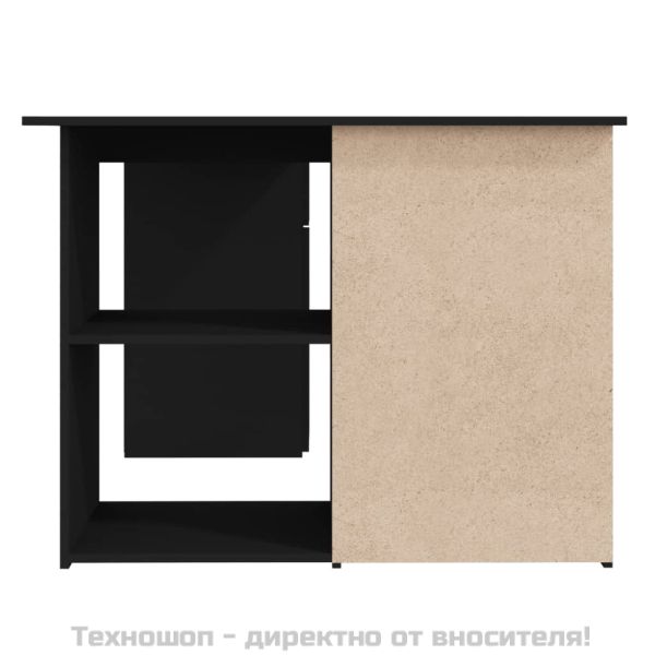 Ъглово бюро, бяло, 145x100x76 см, инженерно дърво