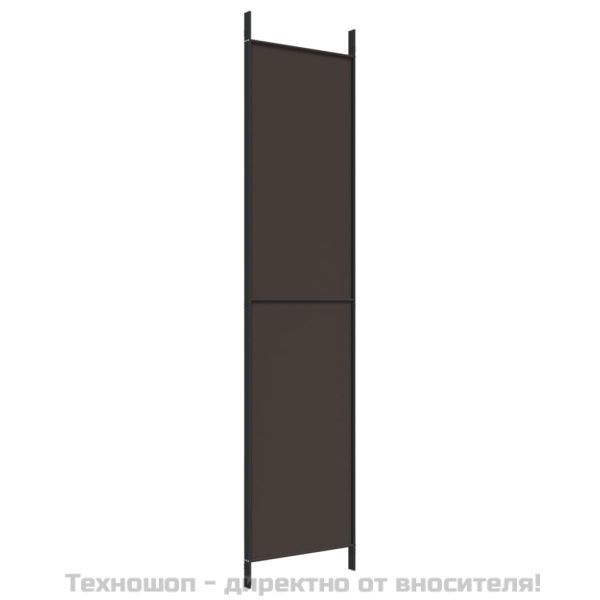 Параван за стая, 3 панела, кафяв, 150x220 см, плат