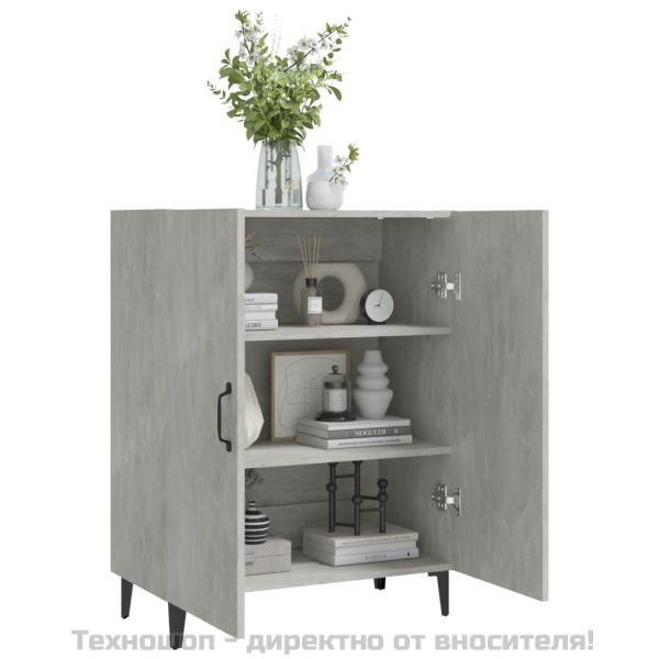 Сайдборд, бетонно сив, 70x34x90 см, инженерно дърво