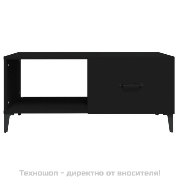 Маса за кафе, черна, 90x50x40 см, инженерно дърво