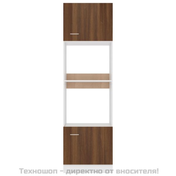 Шкаф за микровълнова фурна "Lyon", кафяв дъб, 60x57x207 см, инженерно дърво