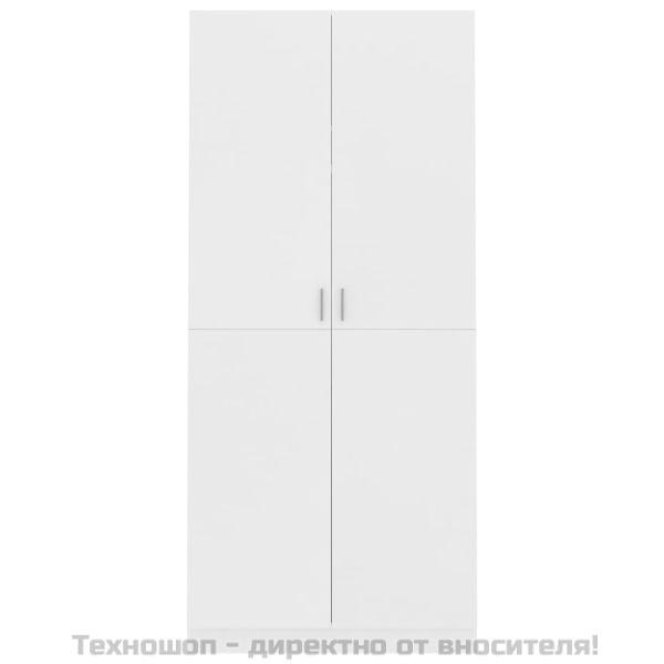 Гардероб, бял, 90x52x200 см, ПДЧ