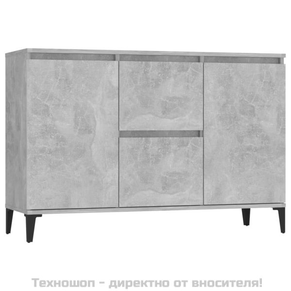 Сайдборд, бетонно сив, 102x35x70 см, инженерно дърво