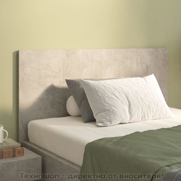 Табла за легло, бетонно сива, 120x1,5x80 см, инженерно дърво
