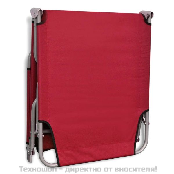 Сгъваем шезлонг, прахово боядисана стомана, червен