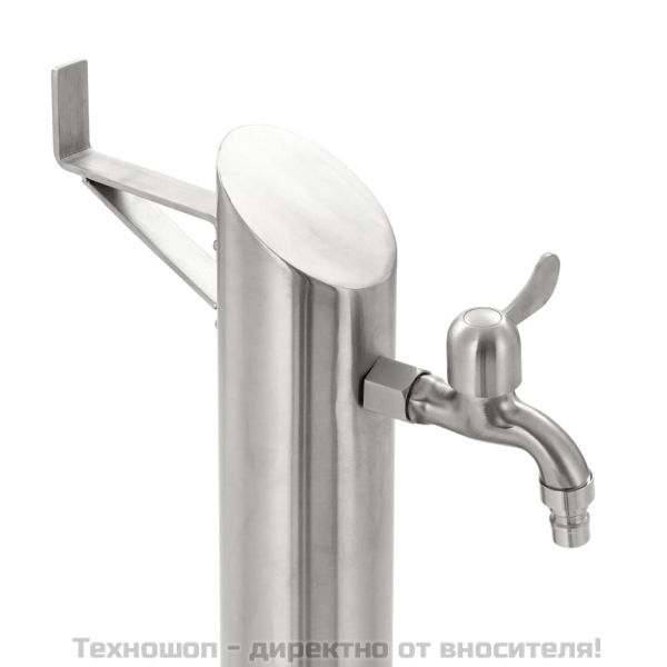 Градинска чешма, неръждаема стомана, кръгла колона, 95 см