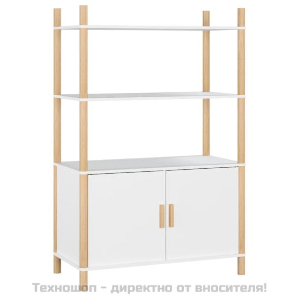 Висок шкаф, бял, 80x40x121 см, инженерно дърво