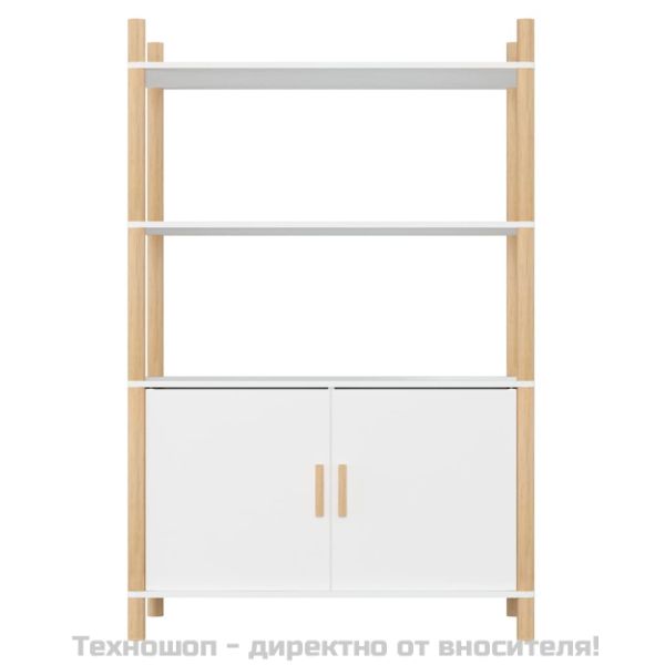 Висок шкаф, бял, 80x40x121 см, инженерно дърво