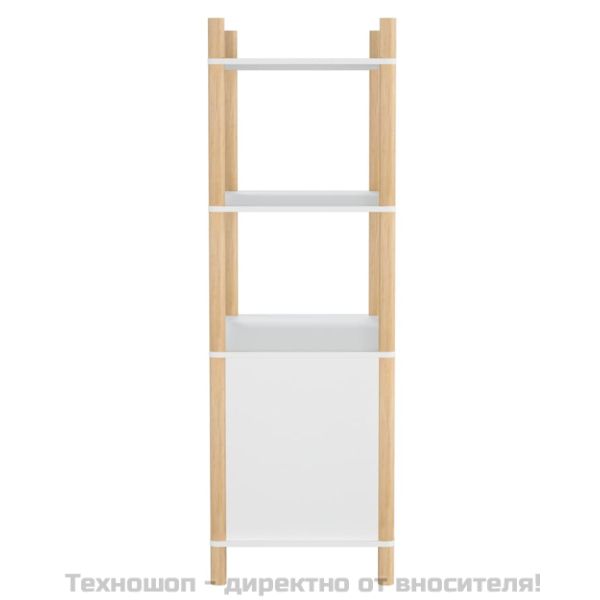 Висок шкаф, бял, 80x40x121 см, инженерно дърво