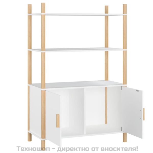 Висок шкаф, бял, 80x40x121 см, инженерно дърво