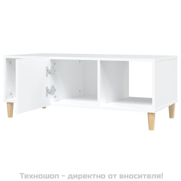 Маса за кафе, бяла, 102x50x40 см, инженерно дърво