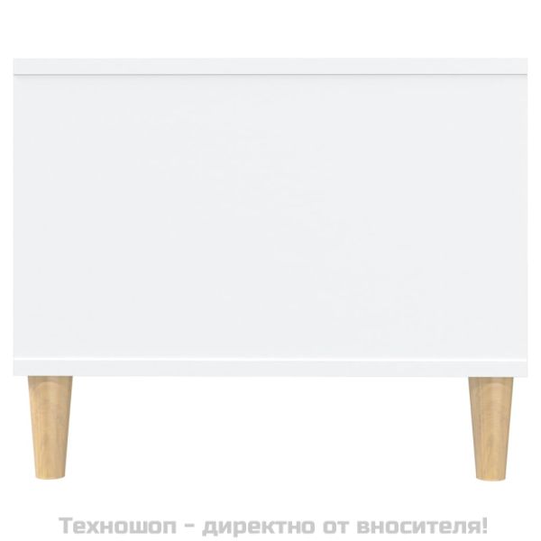 Маса за кафе, бяла, 102x50x40 см, инженерно дърво