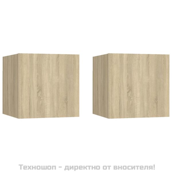 ТВ шкафове за стенен монтаж, 2 бр, дъб сонома, 30,5x30x30 см