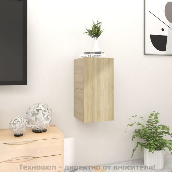 ТВ шкафове за стенен монтаж, 2 бр, дъб сонома, 30,5x30x30 см