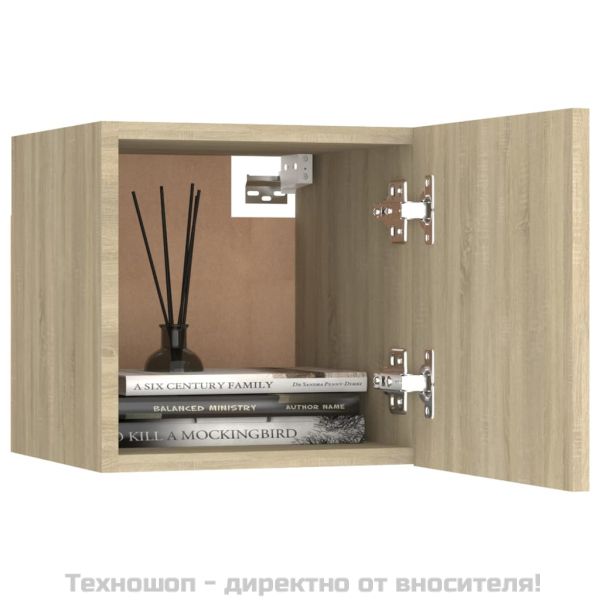 ТВ шкафове за стенен монтаж, 2 бр, дъб сонома, 30,5x30x30 см