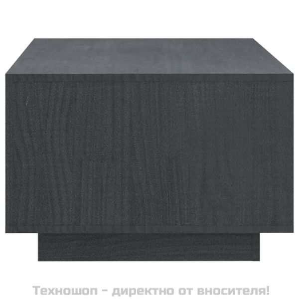 Маса за кафе, сива, 110x50x33,5 см, борово дърво масив