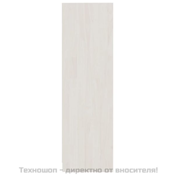 Библиотека/разделител за стая, бяла, 104x33,5x110 см, бор масив