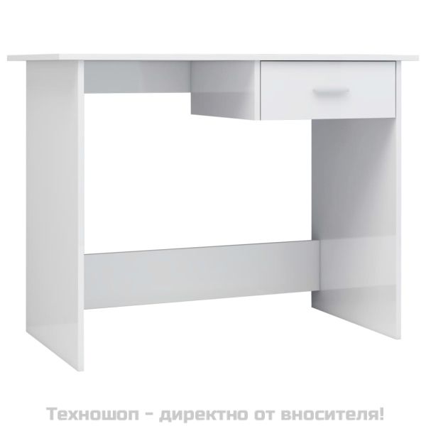 Бюро, бял гланц, 100x50x76 см, ПДЧ