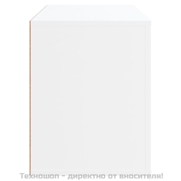 Шкаф за обувки, бял, 80x35x45 см, инженерно дърво