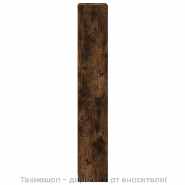 Библиотека на 4 нива, опушен дъб, 40x24x143 см, инженерно дърво