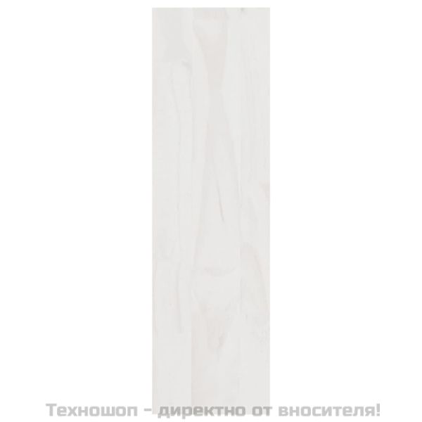 Библиотека/разделител за стая, бяла, 100x30x103 см, бор масив