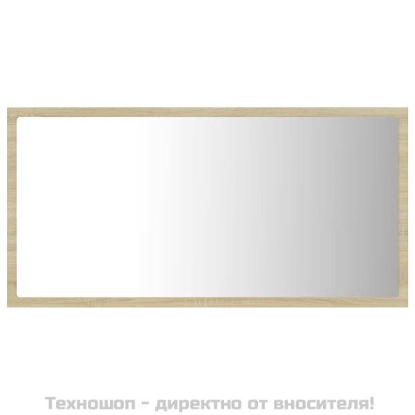 LED огледало за баня, дъб сонома, 80x8,5x37 см, акрил