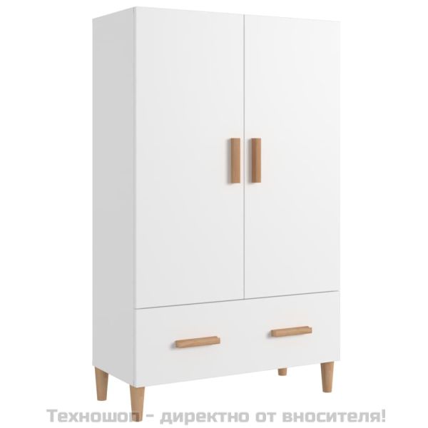 Висок шкаф, бял, 70x31x115 см, инженерно дърво