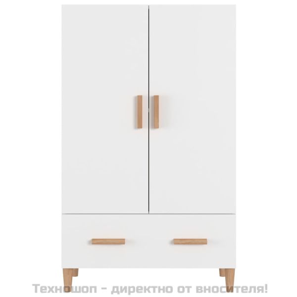 Висок шкаф, бял, 70x31x115 см, инженерно дърво