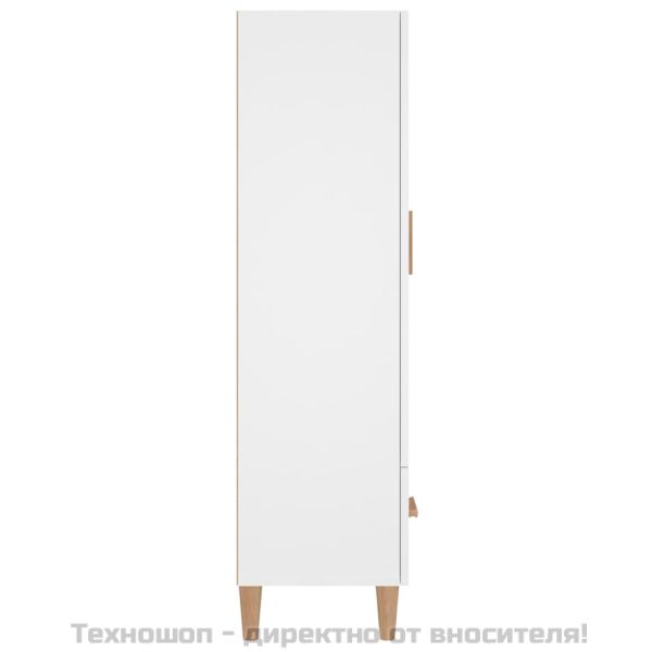 Висок шкаф, бял, 70x31x115 см, инженерно дърво