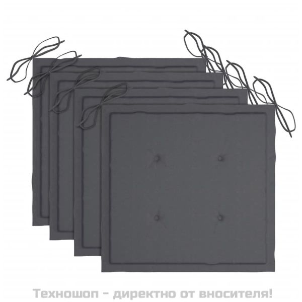 Възглавници за столове 4 бр антрацит 40x40x4 см Оксфорд плат