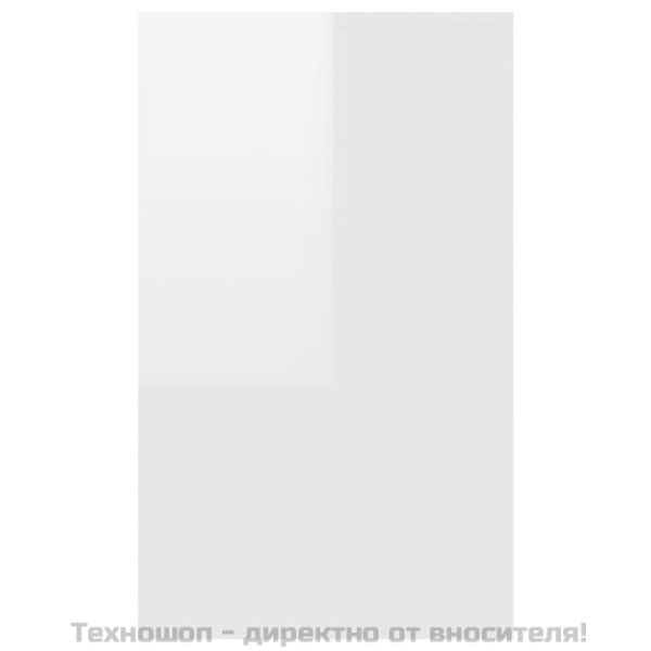 Бюфет с 3 чекмеджета, бял гланц, 120x41x75 см, инженерно дърво