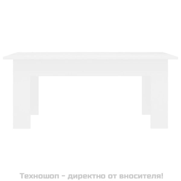 Маса за кафе, бяла, 100x60x42 см, инженерно дърво
