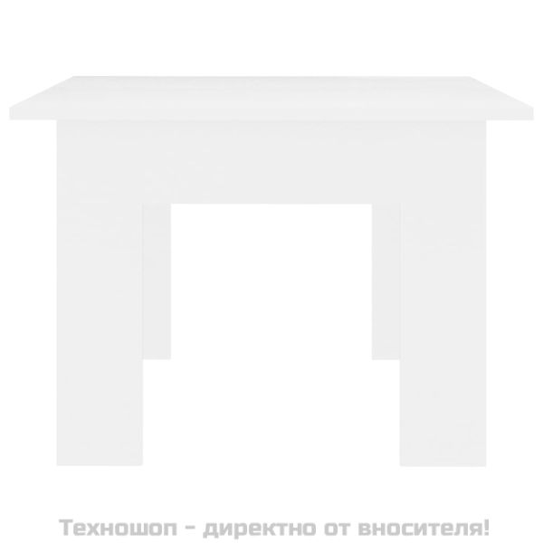 Маса за кафе, бяла, 100x60x42 см, инженерно дърво