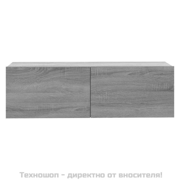 ТB стенен шкаф, сив сонома, 100x30x30 см, инженерно дърво
