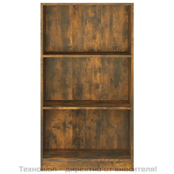 Библиотека, опушен дъб, 60x24x109 см, инженерно дърво