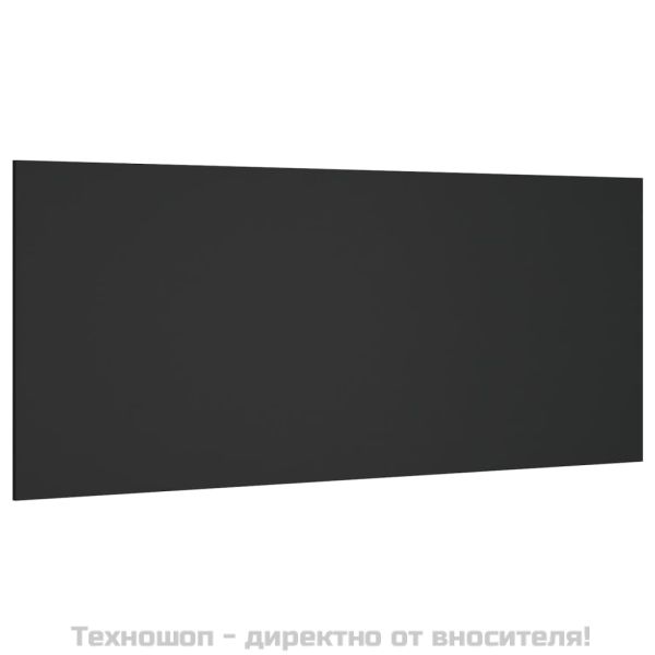 Горна табла за легло, черна, 200x1,5x80 см, инженерна дървесина