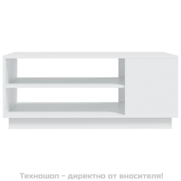 Маса за кафе, бяла, 102x55x43 см, инженерно дърво