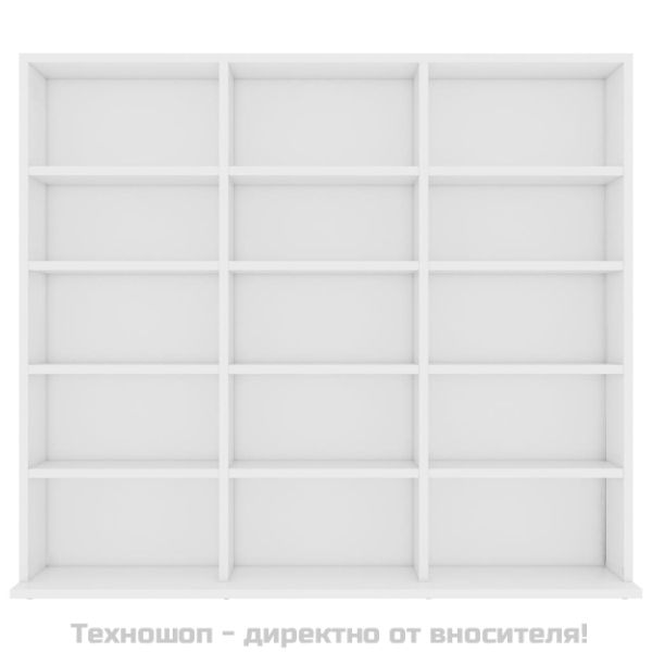 CD шкаф, бял, 100x23x89,5 см, инженерно дърво